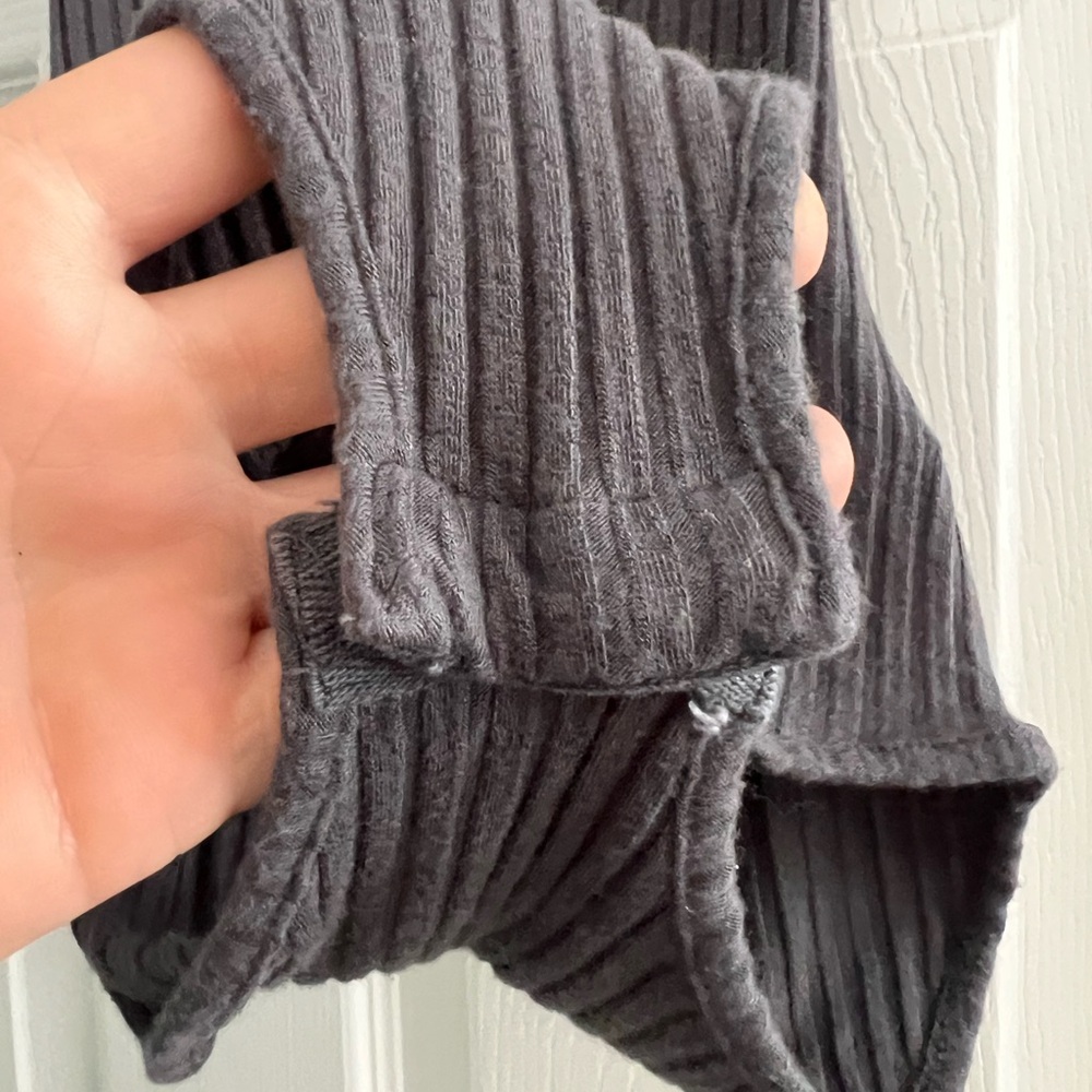 Ribbed Scoop Neck Bodysuit - Gray - Picture 3 of 4